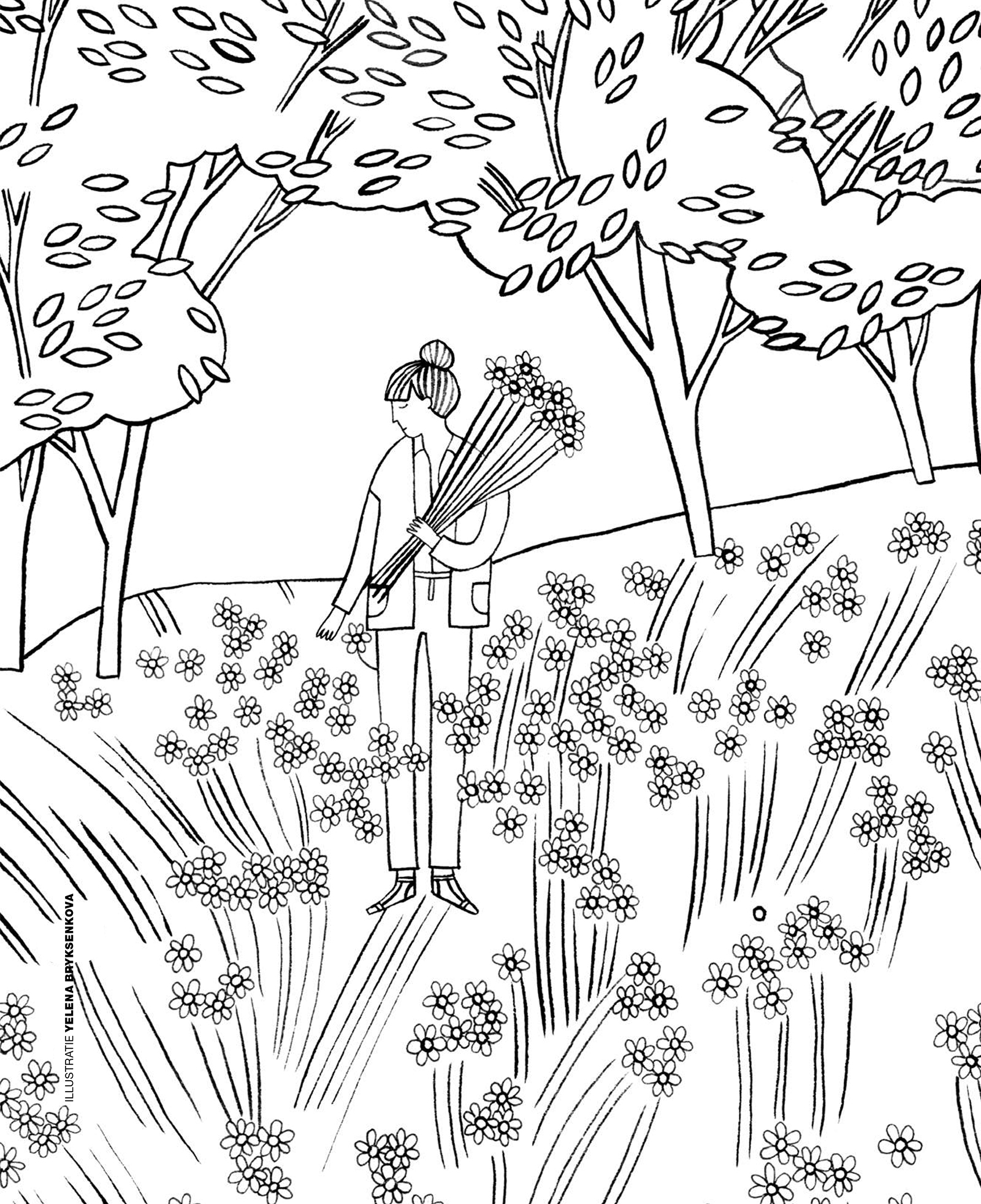 Coloring page – Yelena Bryksenkova: nature